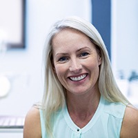Woman at cosmetic dentist with a beautiful smile. 